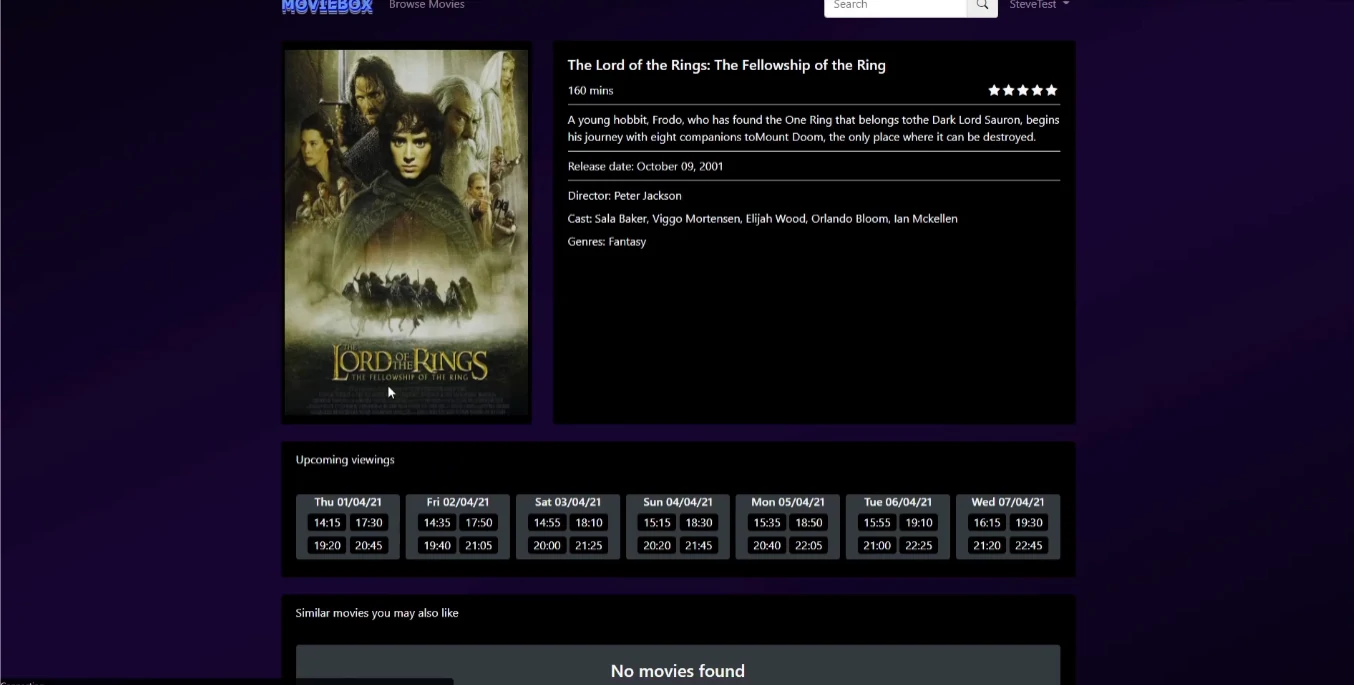 Movie page