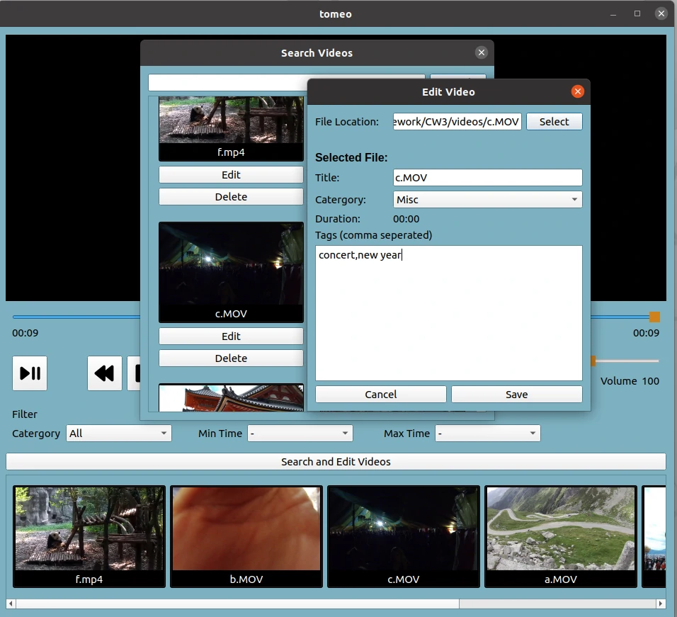 Editing a video's details