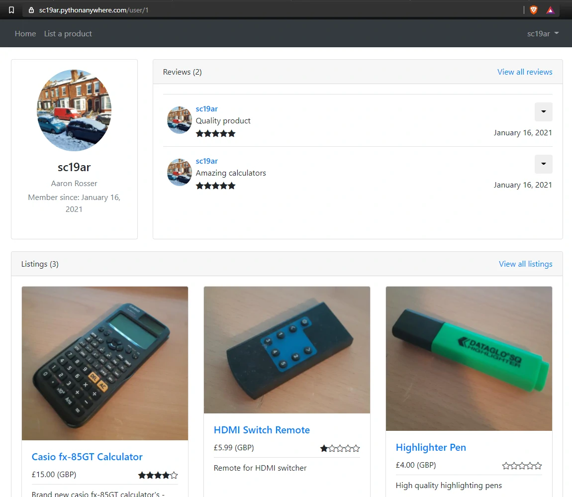 User profile
